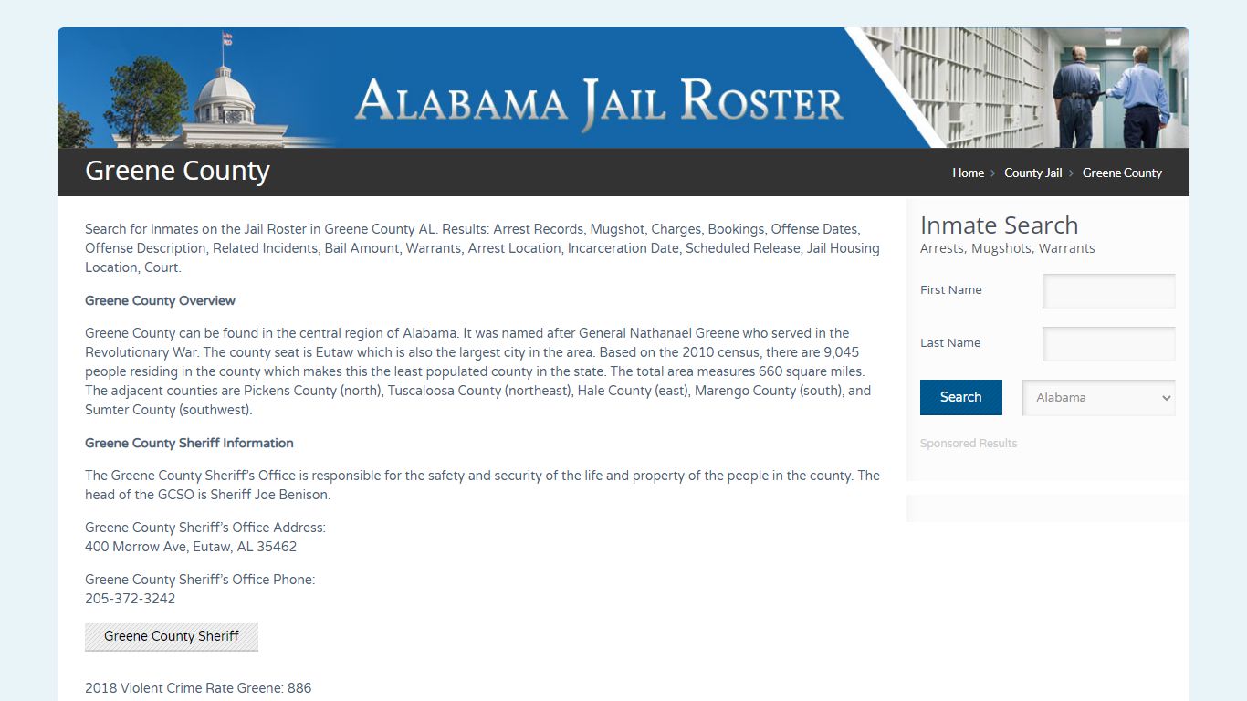 Greene County | Alabama Jail Inmate Search